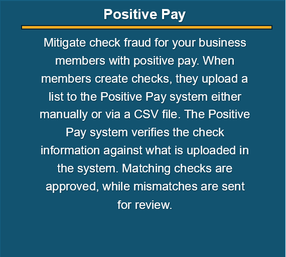 Positive Pay backside flip card